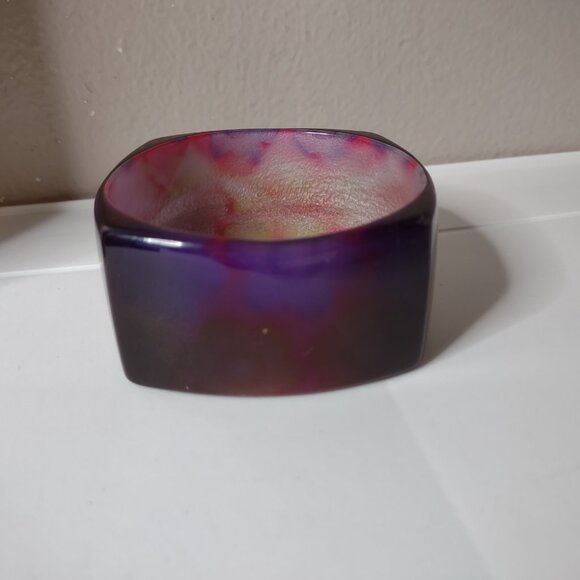 8.5 Inch Very Cool Vintage Purple And Pink Thick Bangle - Picture 9 of 10